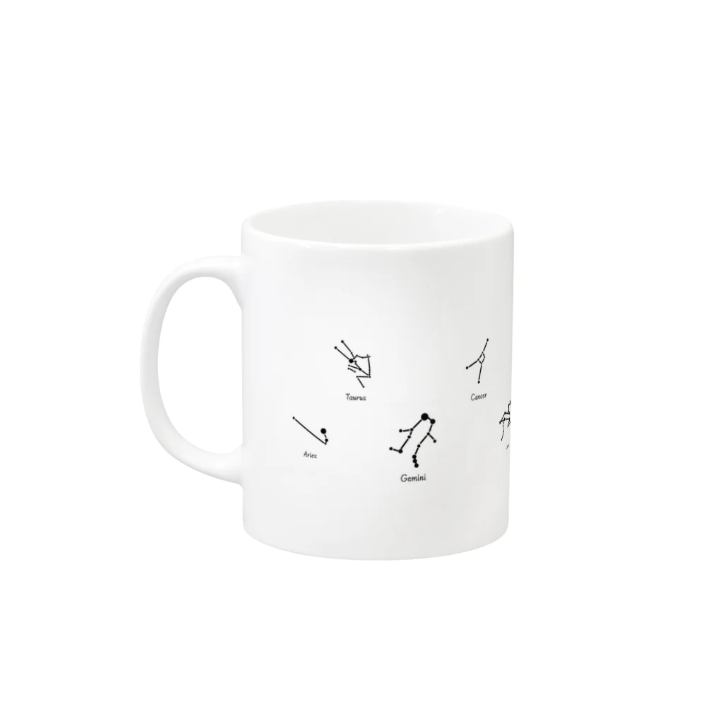 べての12星座マグカップ白 Mug :left side of the handle