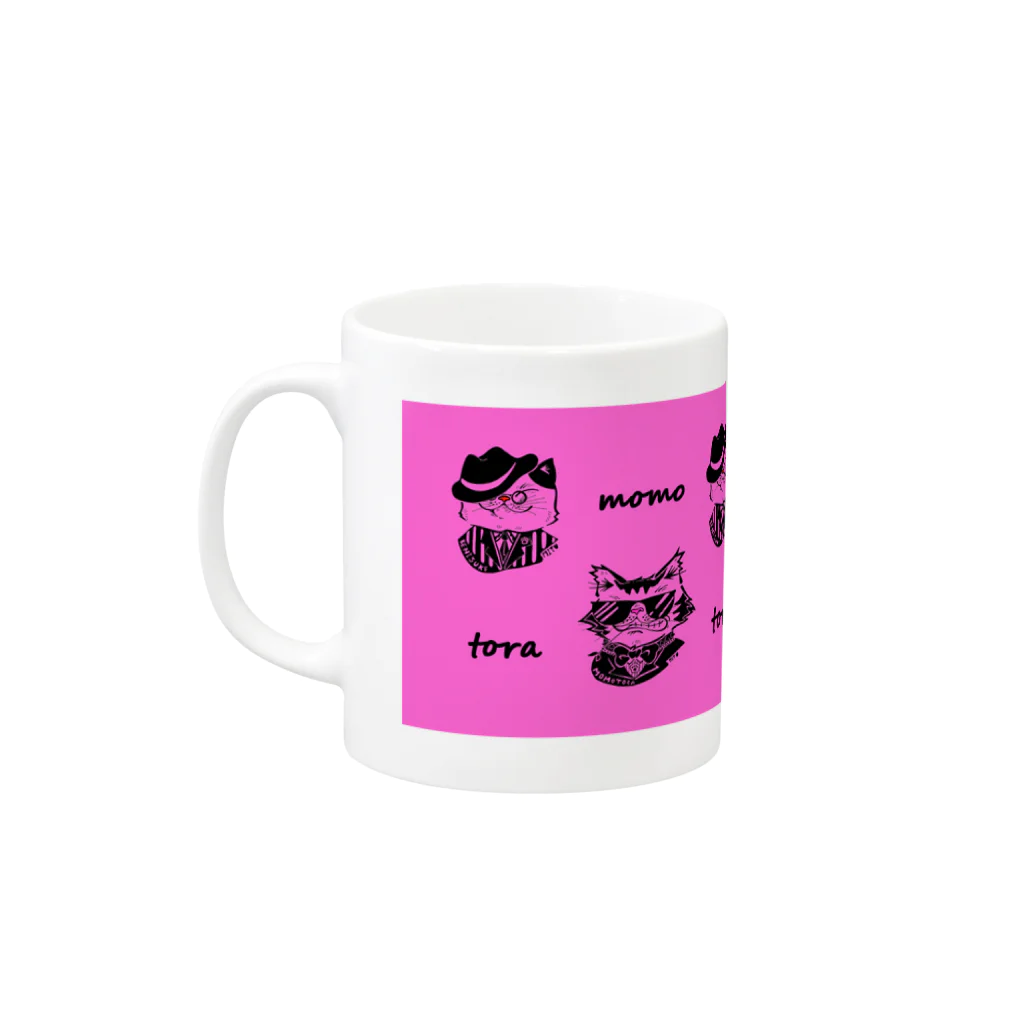 ほりみゆき【MIYU】のpink! momotora Mug :left side of the handle