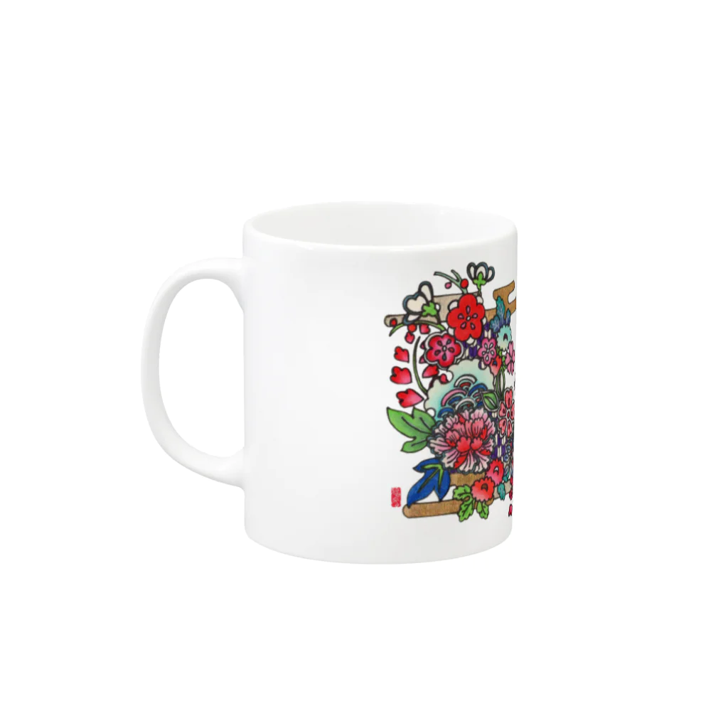 JapaneseArt Yui Shopの咲き誇れ Mug :left side of the handle