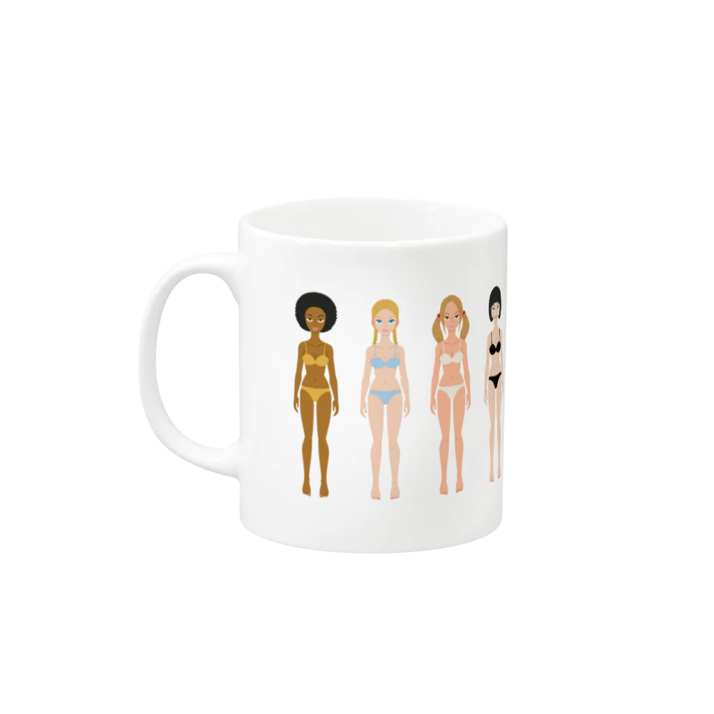 Quatre Illustrationのキャトル・ガール Mug :left side of the handle