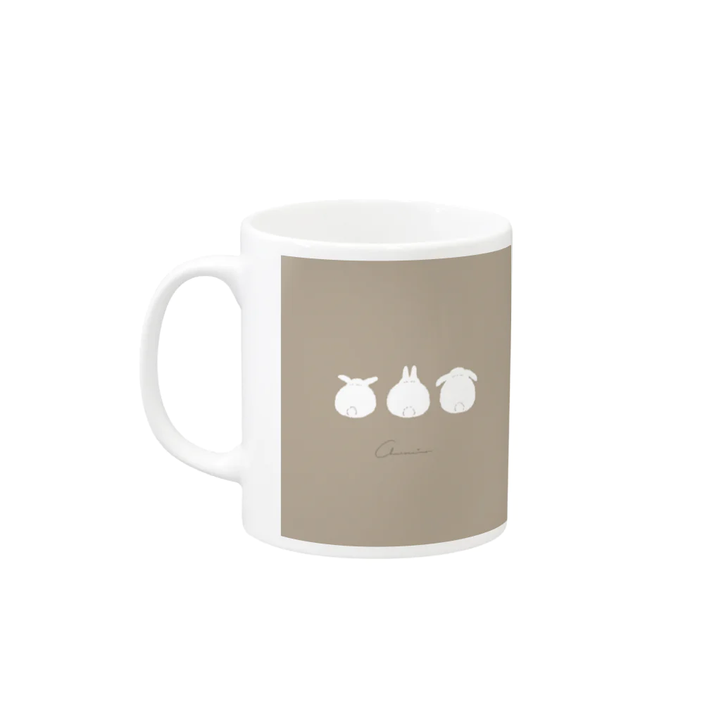 うさぎ雑貨のお店 Charoccinoのうさ大福・Ａ Mug :left side of the handle