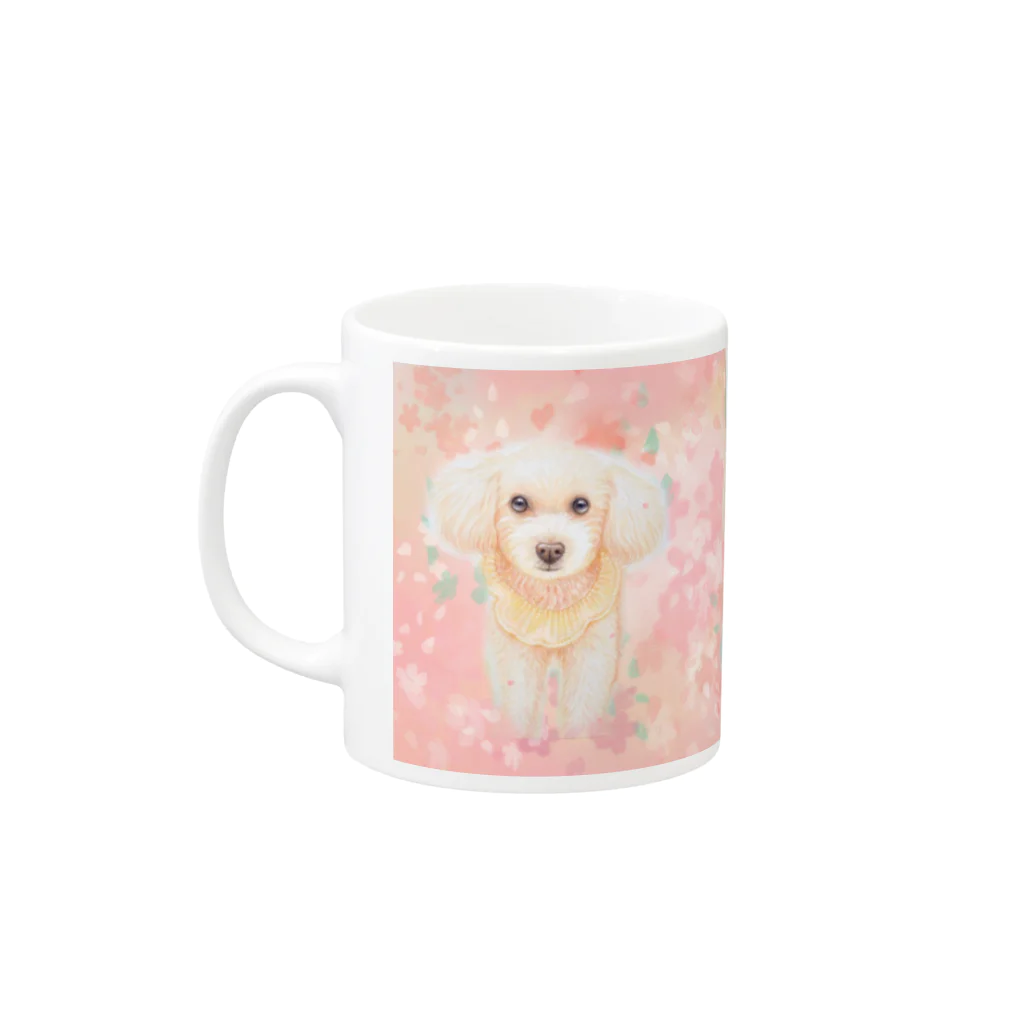 norikoの部屋のももちゃんマグカップ３つの似顔絵 Mug :left side of the handle