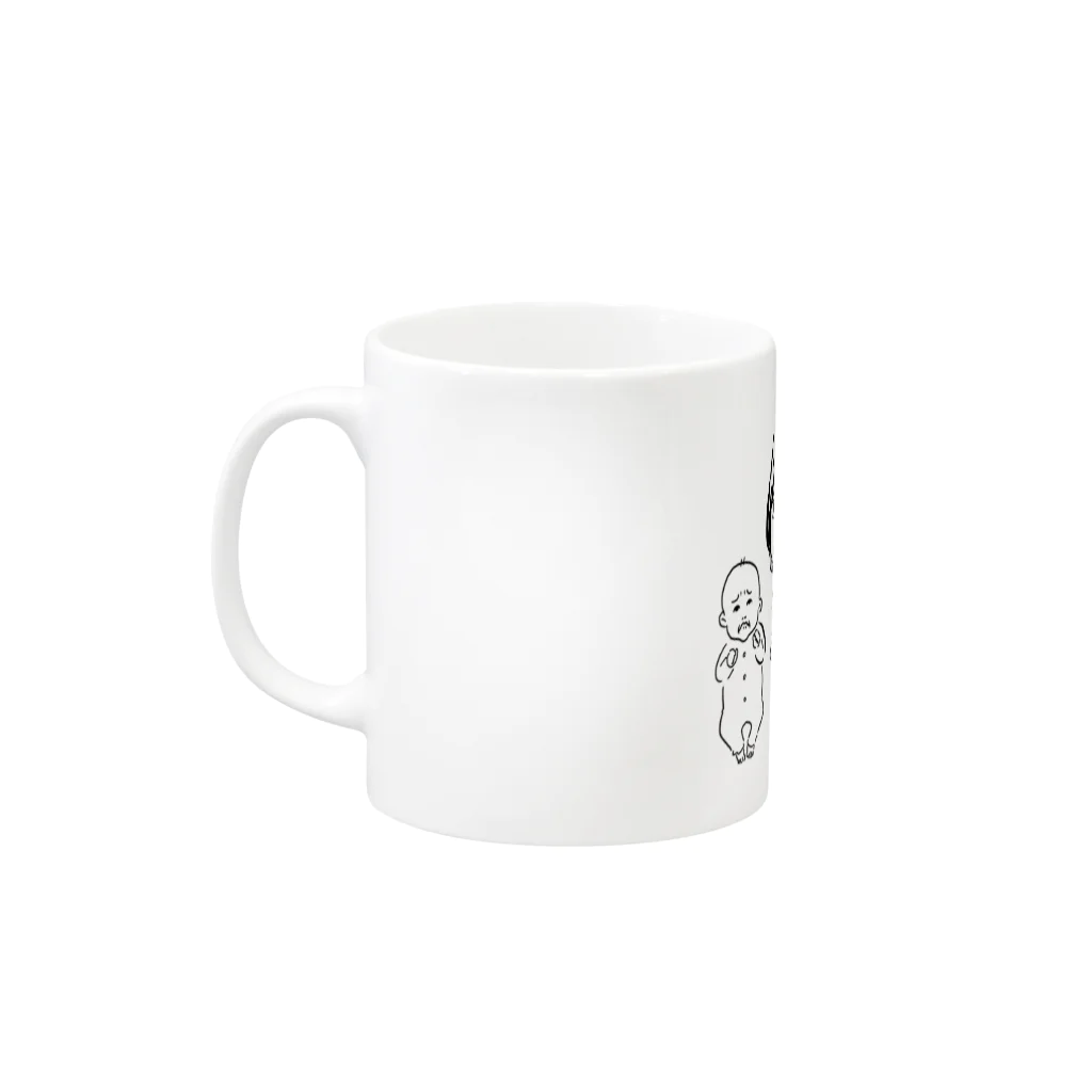 nyahoのばあちゃんと孫 Mug :left side of the handle