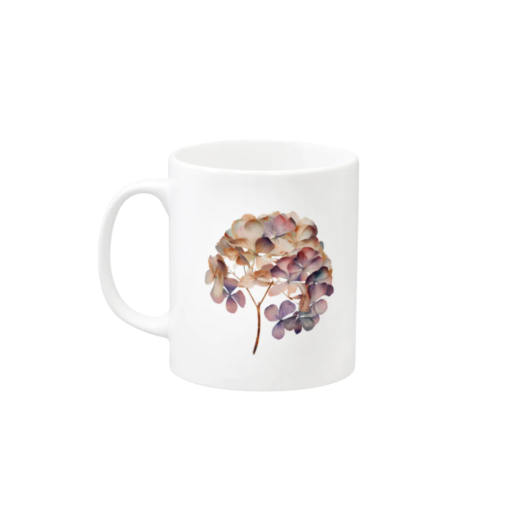 Atelier Petrichor Forestのアジサイ Hydrangea Mug :left side of the handle