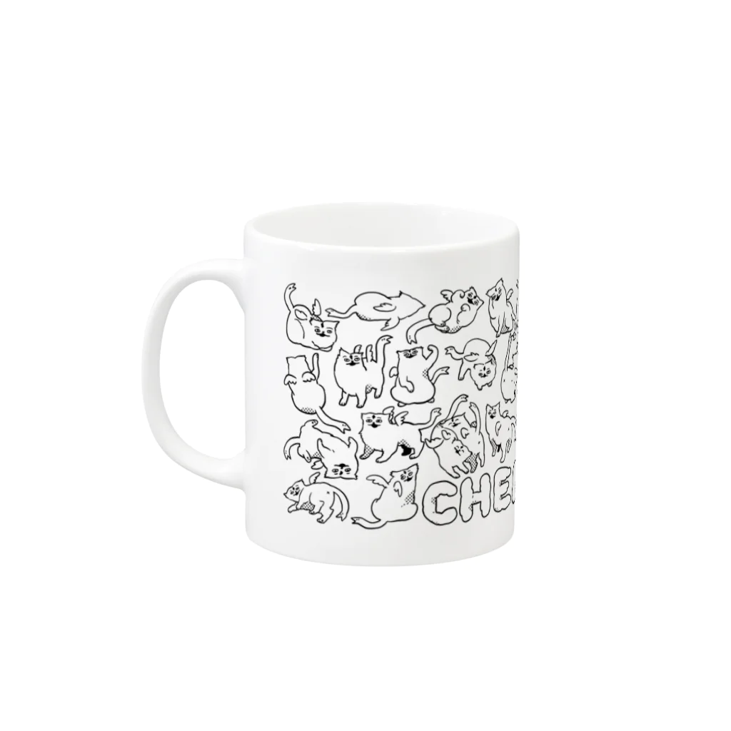 ニンジャスレイヤー公式/ダイハードテイルズの360度ケモチャンだらけグラス Mug :left side of the handle