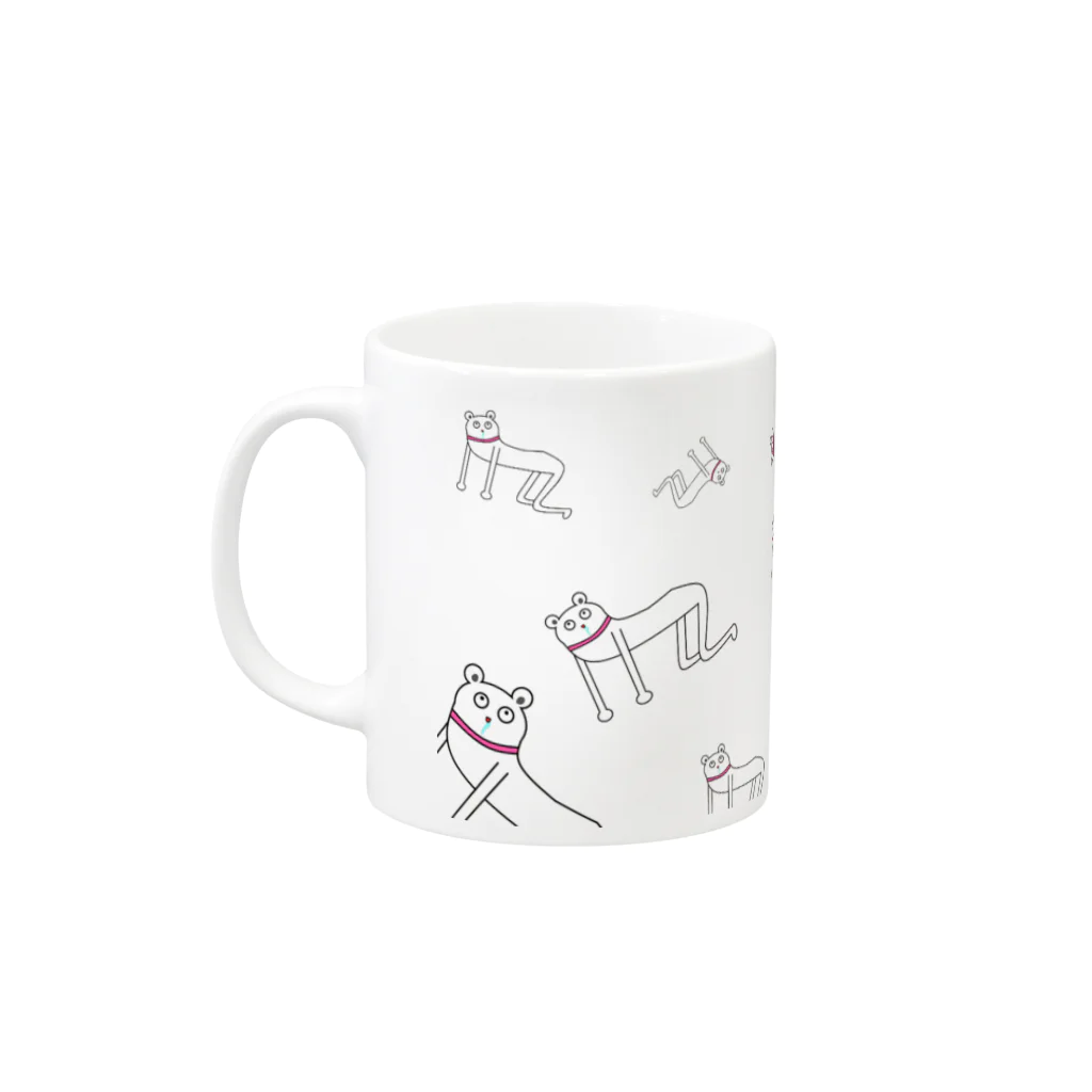 すこーし売るクマのおじさんいぬマグカップ Mug :left side of the handle