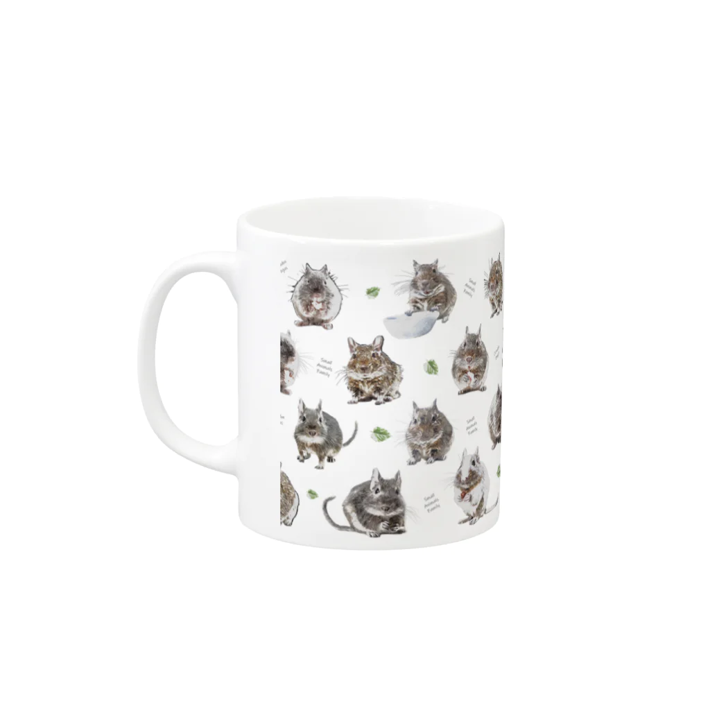 Small Animals Family Apparel Storeのデグーマグカップ WH Mug :left side of the handle