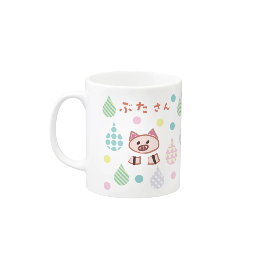 とりさん・ぶたさん・ねこの家のとりさん・ぶたさん　マグカップ Mug :left side of the handle