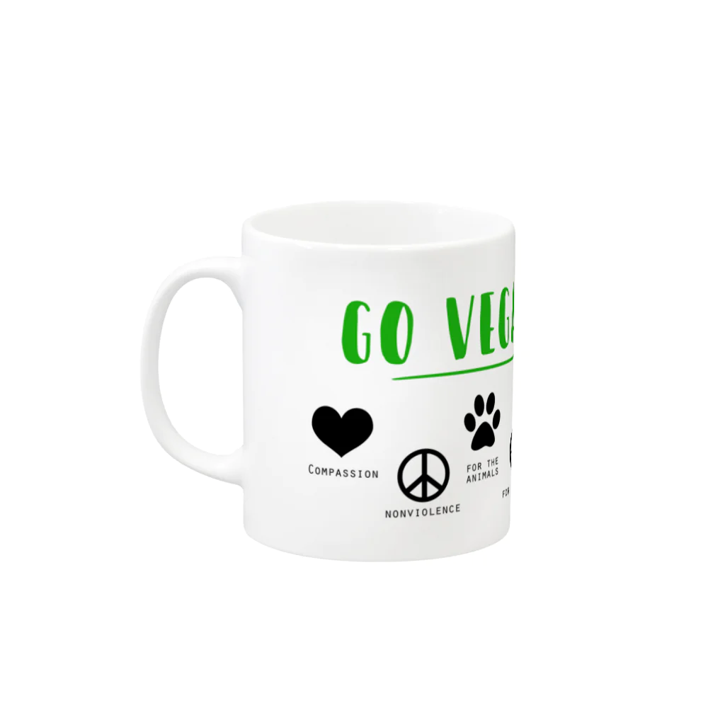 GO VEGANのGO VEGAN - マグカップ B Mug :left side of the handle