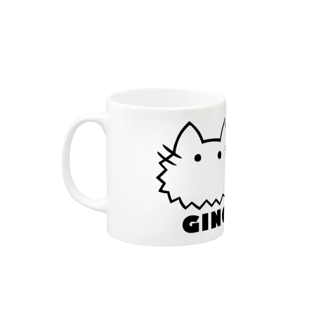 兄弟ねこのジーノとベーネの兄弟ねこのまんまるフェイス Mug :left side of the handle