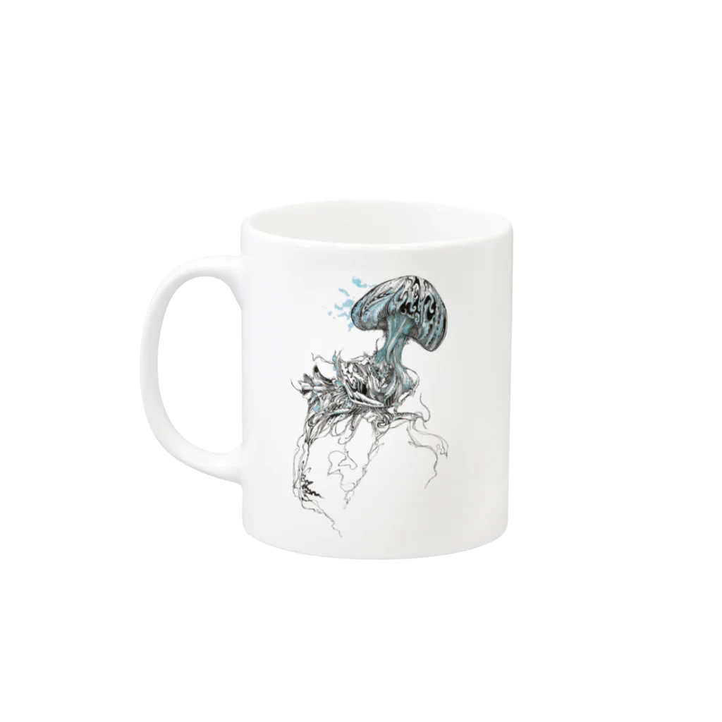 トライバルデザイナーGAIのお店のクラゲ Mug :left side of the handle