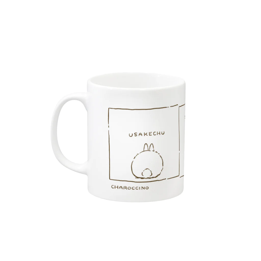 うさぎ雑貨のお店 Charoccinoのうさ用語♡お花 Mug :left side of the handle