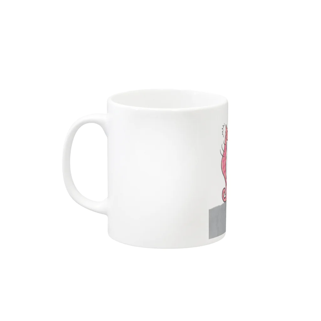 森図鑑の[森図鑑] 仲間に入れて（背景なし） Mug :left side of the handle