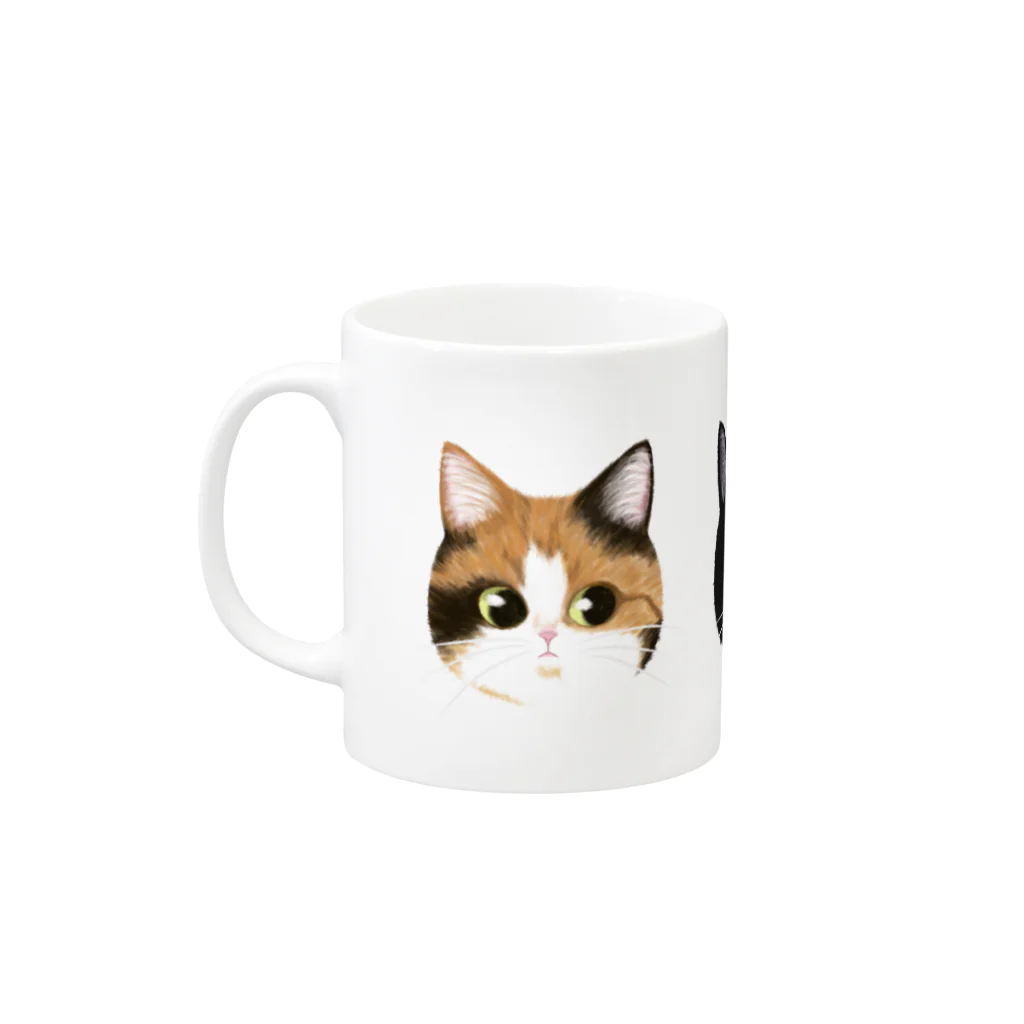 Smauの三毛猫・ハチワレ・ラグドール Mug :left side of the handle