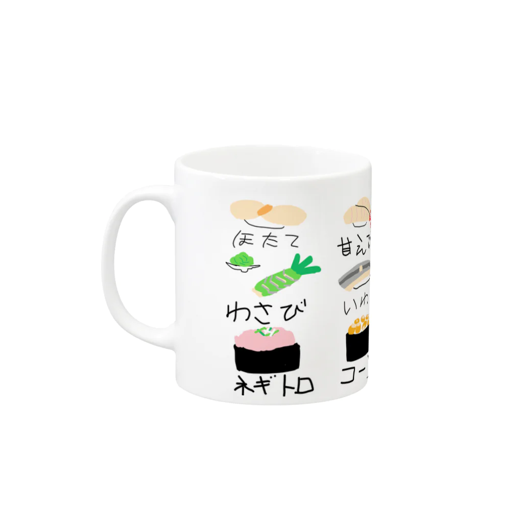 oomolinomoliの寿司 Mug :left side of the handle