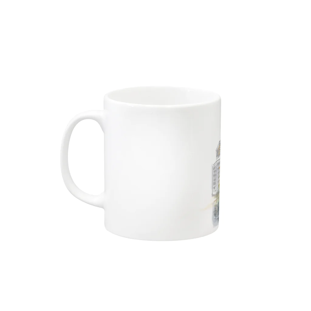 maruno-shopの丸の内4 Mug :left side of the handle