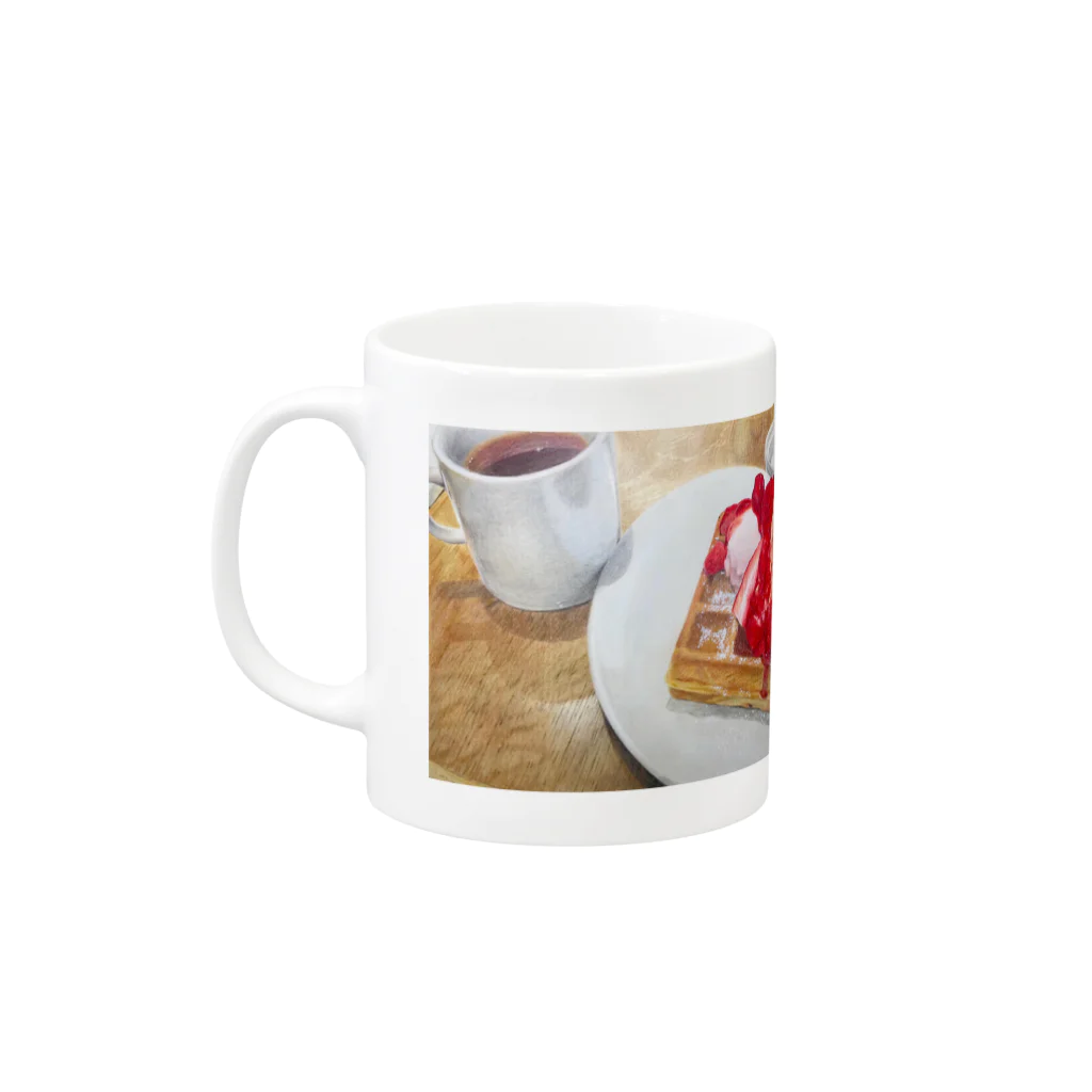 Mutsumi T shopのStrawberry waffle  Mug :left side of the handle