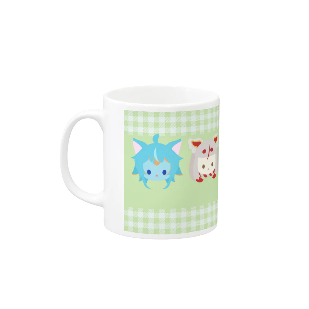 うちゃびっとやさん。の【usabit】けもびっとgreen Mug :left side of the handle