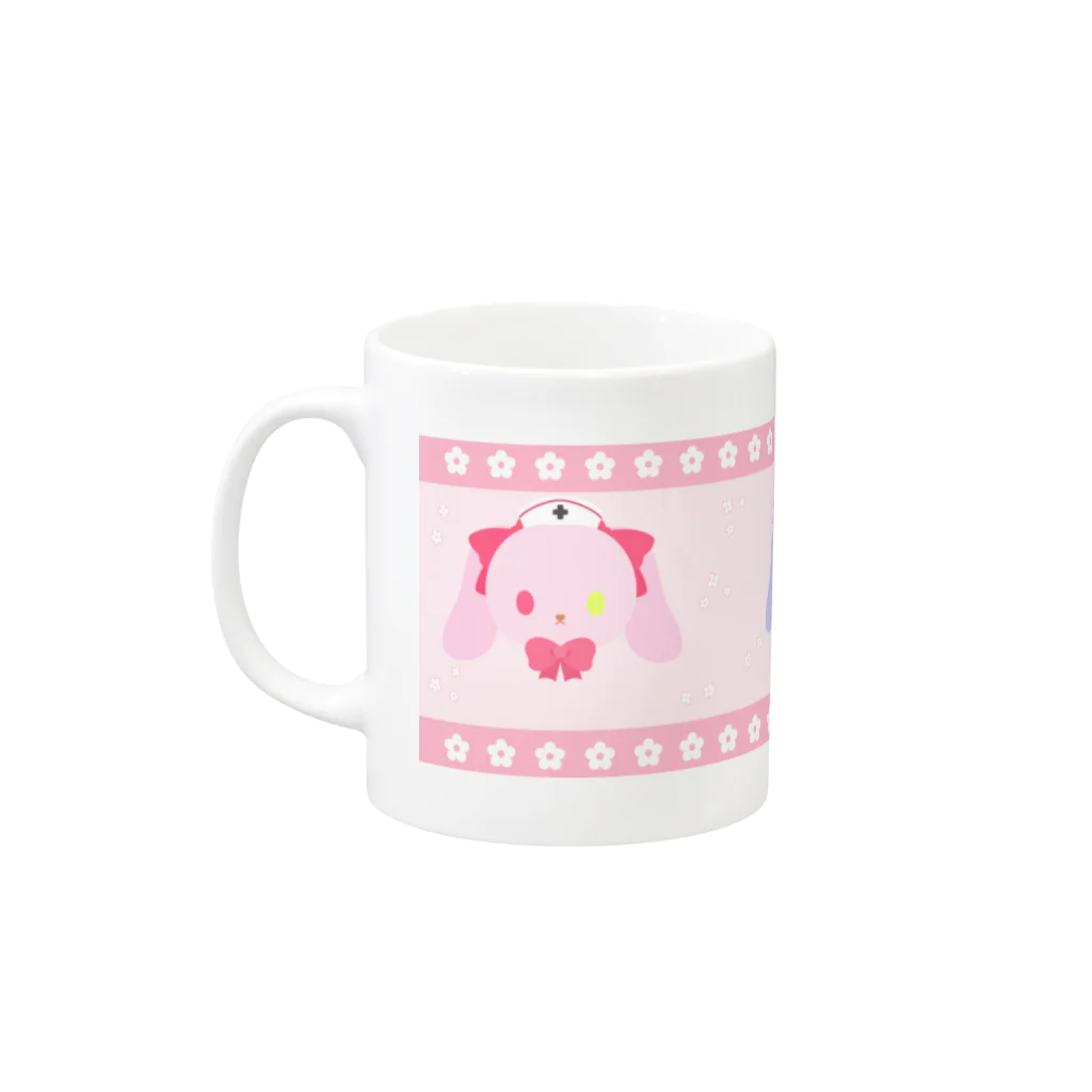 うちゃびっとやさん。の【uchabit】ちーむpinky Mug :left side of the handle