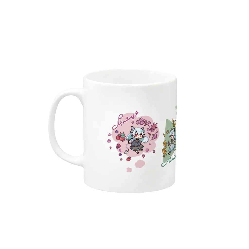 しろあくまショップの四季を楽しむろき Mug :left side of the handle