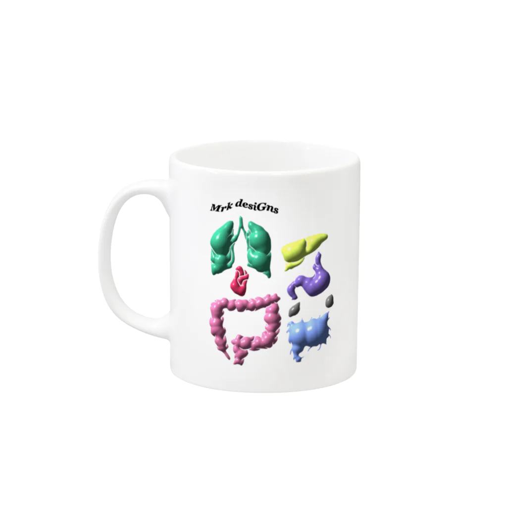 MRK DESIGNSのHuman model  （ green ） Mug :left side of the handle