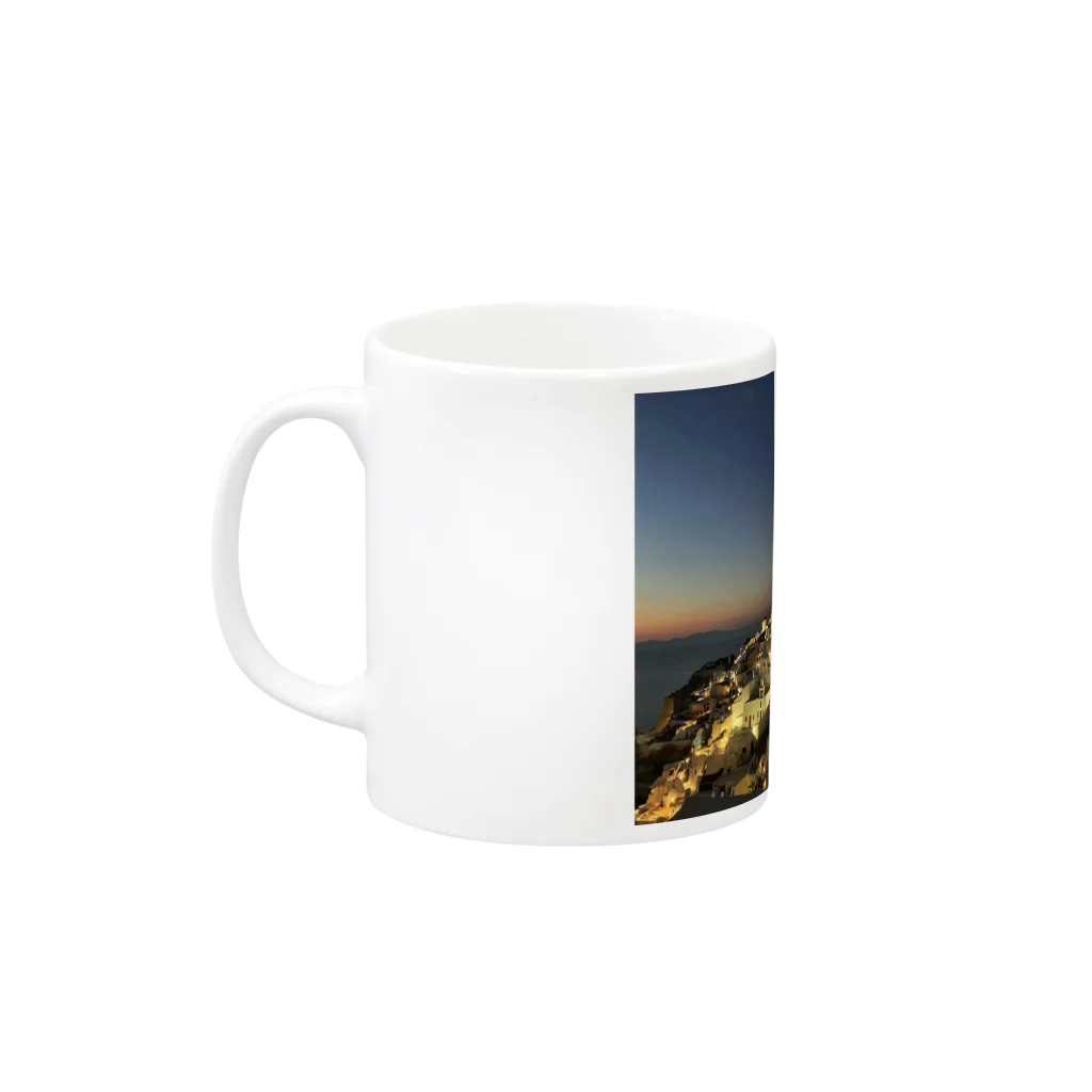 early_sealのサントリーニの夜景 Mug :left side of the handle