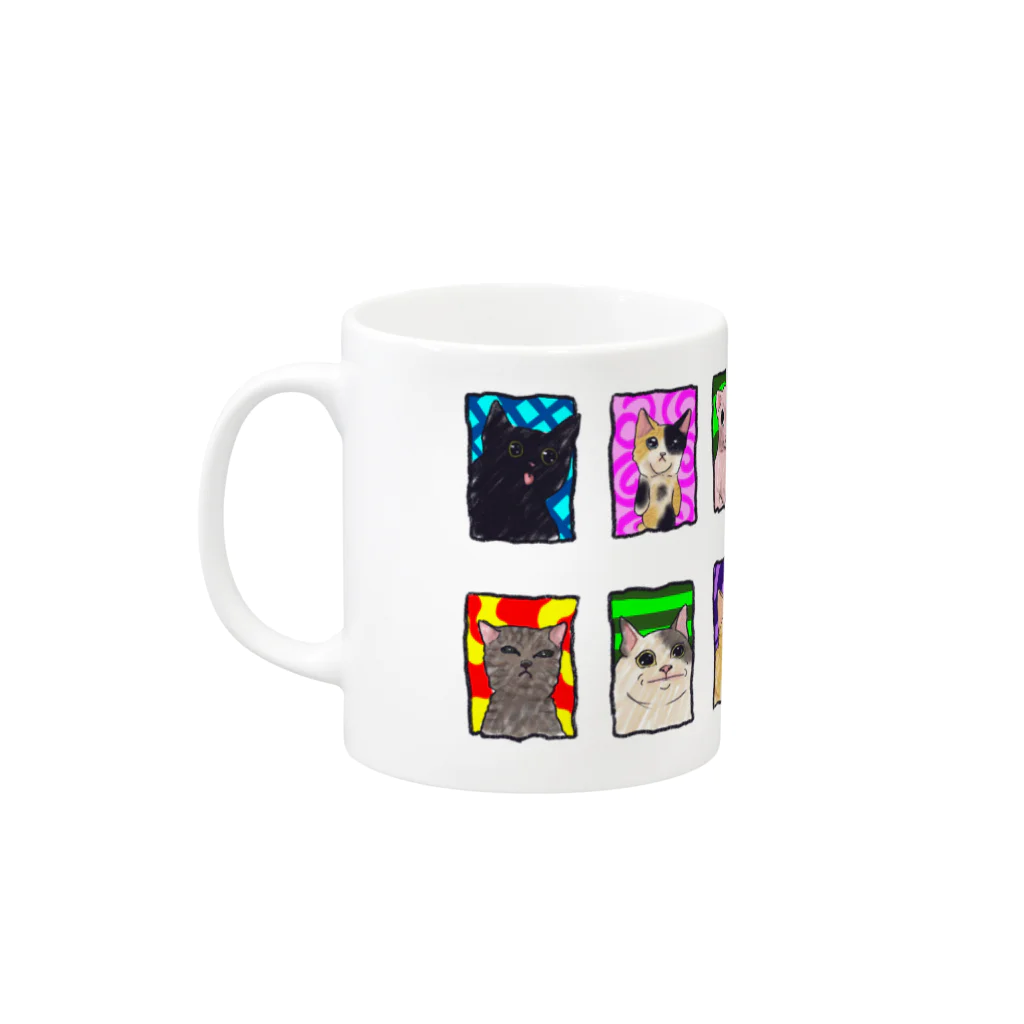 FuchsiaArtのCats Mood Mug :left side of the handle