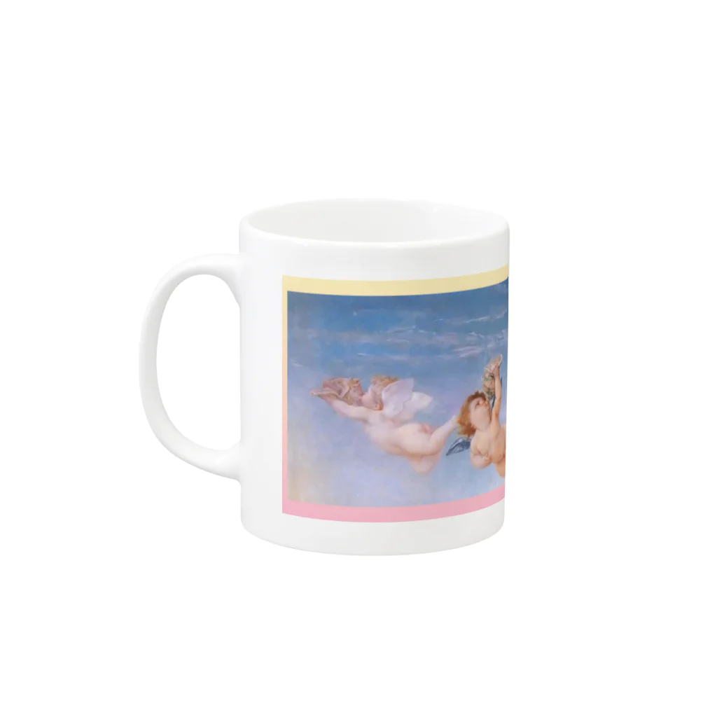 アニマル四字熟語の『天使』　ヴィーナスの誕生 (カバネル)の天使　 Mug :left side of the handle