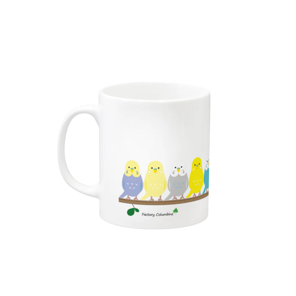 Happy birdsの横ならび セキセイ Mug :left side of the handle