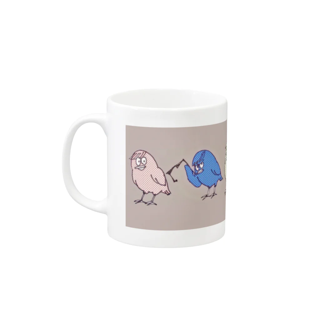 ライブバードのおそまつなとり Mug :left side of the handle