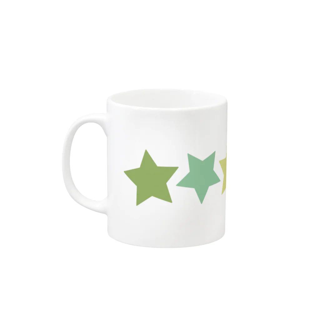 つきしょっぷのくすみカラーの星 Mug :left side of the handle