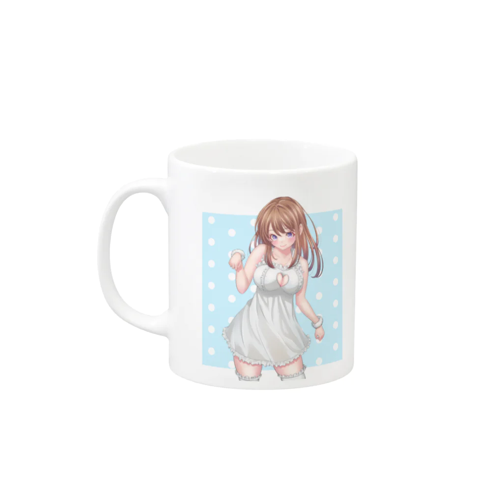 あむグッズのわんこあむ水玉マグカップ Mug :left side of the handle