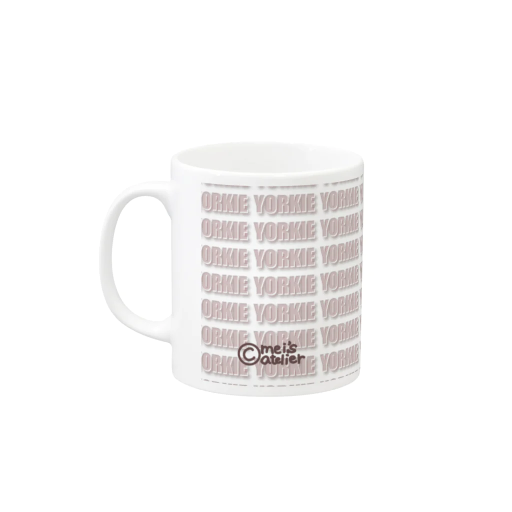 mei’s_atelier_shopのYorkie マグカップ Mug :left side of the handle