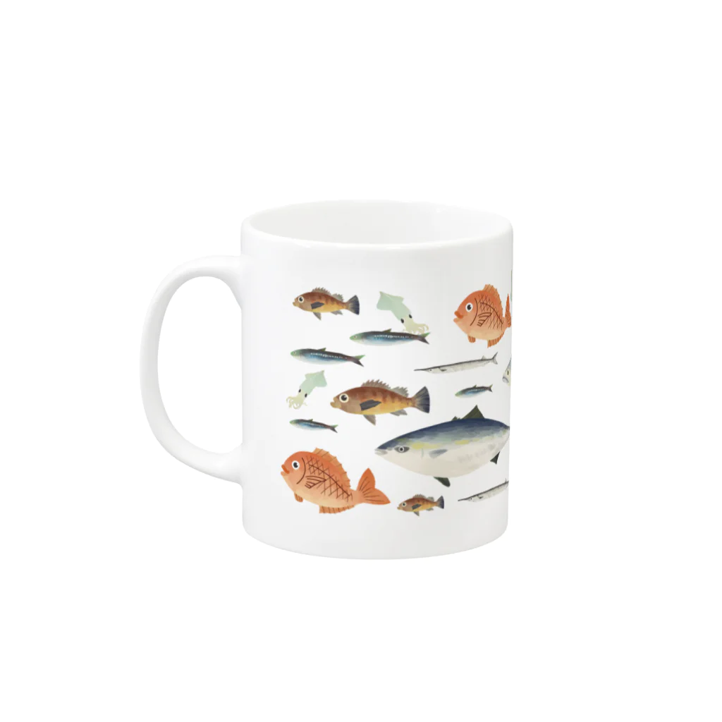 わたまGD（藤原麻由）のお魚まみれ Mug :left side of the handle