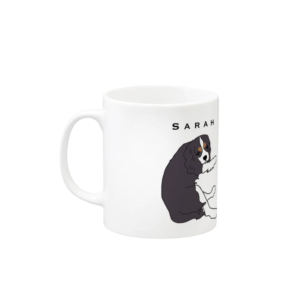 I Love Dog 0467のSarahちゃん2画面 Mug :left side of the handle