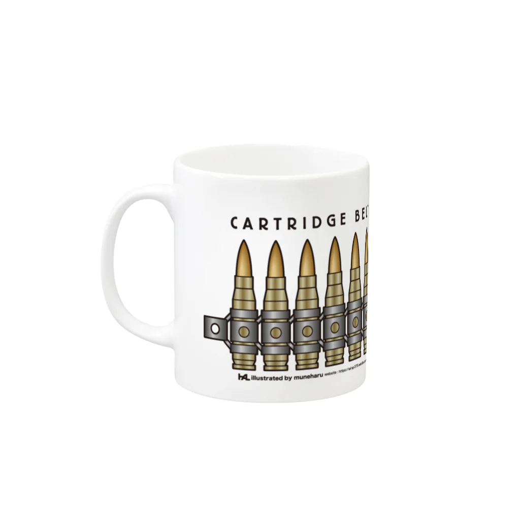 illustrator_HaLのCARTRIDGE BELT（弾帯） Mug :left side of the handle