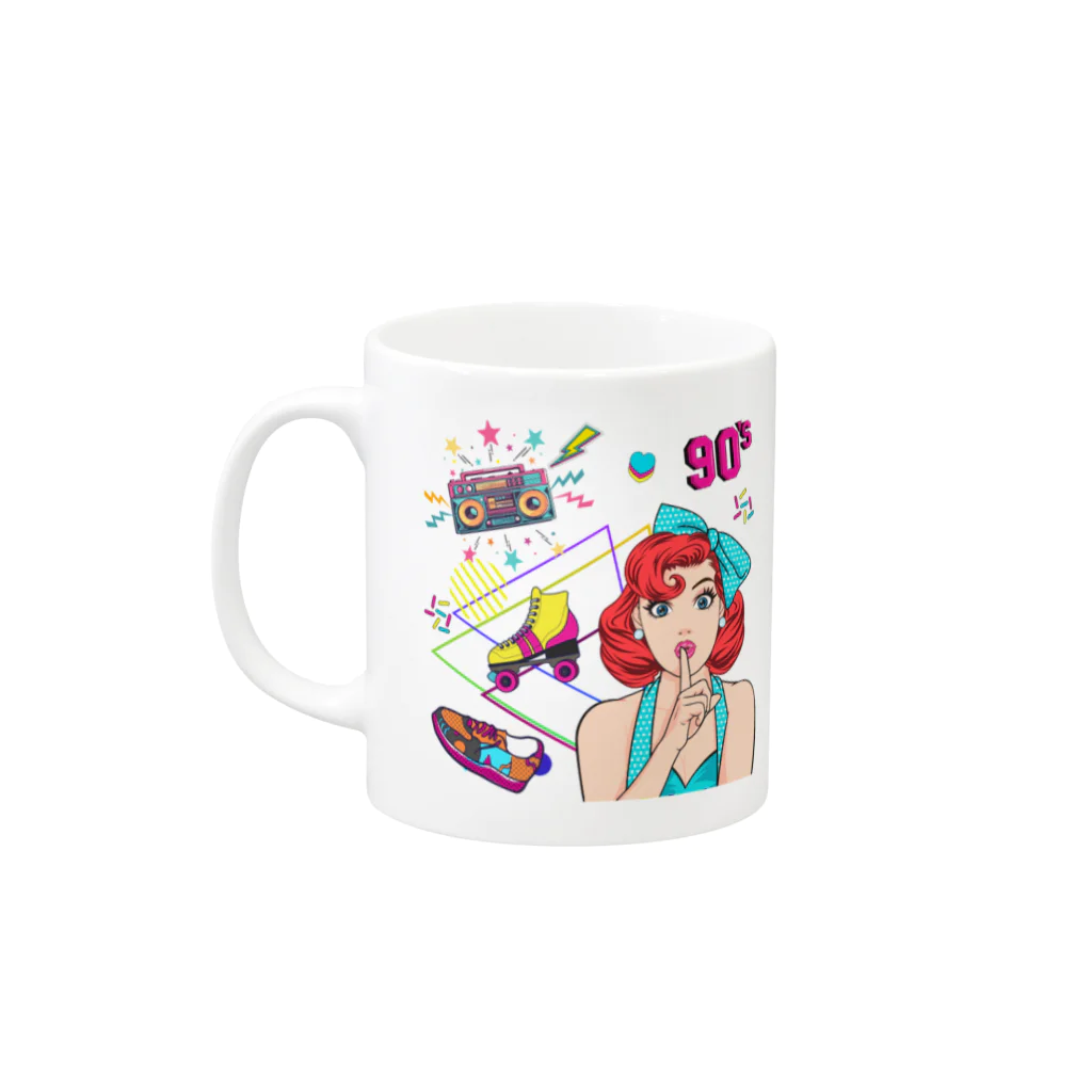 CHIBE86のRetro Vibes　レトロな雰囲気 Mug :left side of the handle