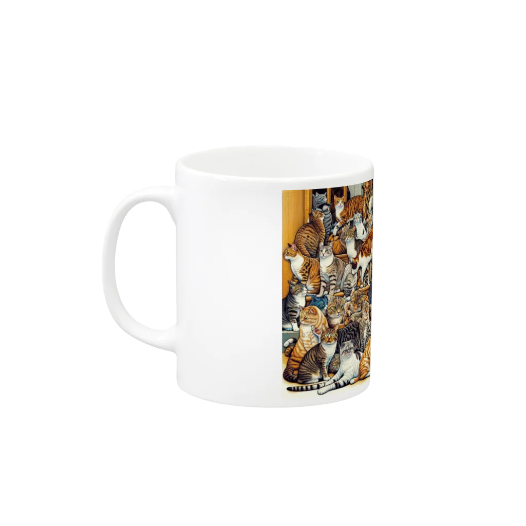 sgmujoの猫の大群 Mug :left side of the handle