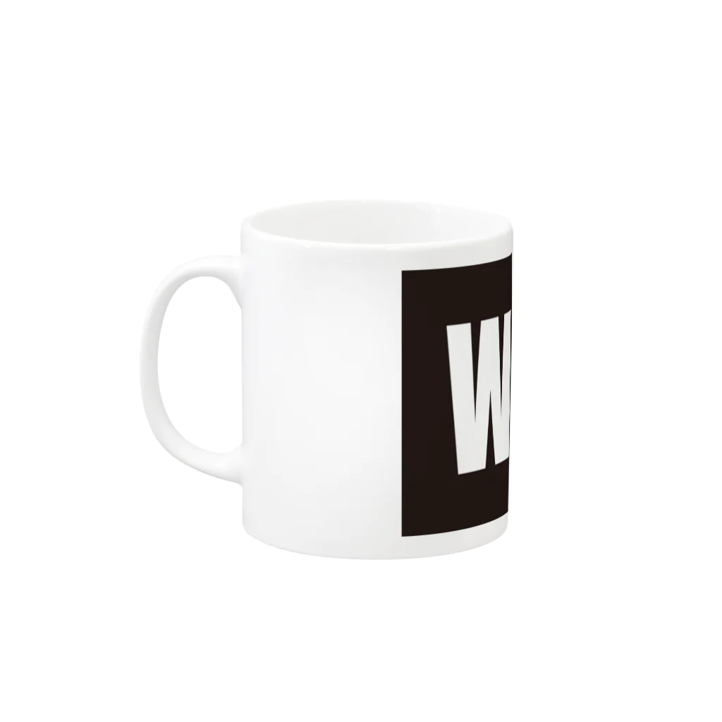 鹿児島弁Tシャツ「オモシテガ」のWAZZE Mug :left side of the handle