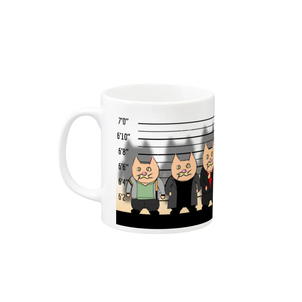 左向きの動物の5匹の左向きの動物 Mug :left side of the handle