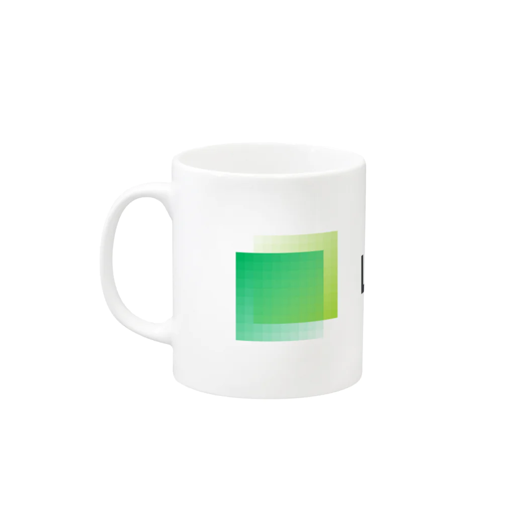 lpixelのコーポレートシリーズ（白地専用） Mug :left side of the handle