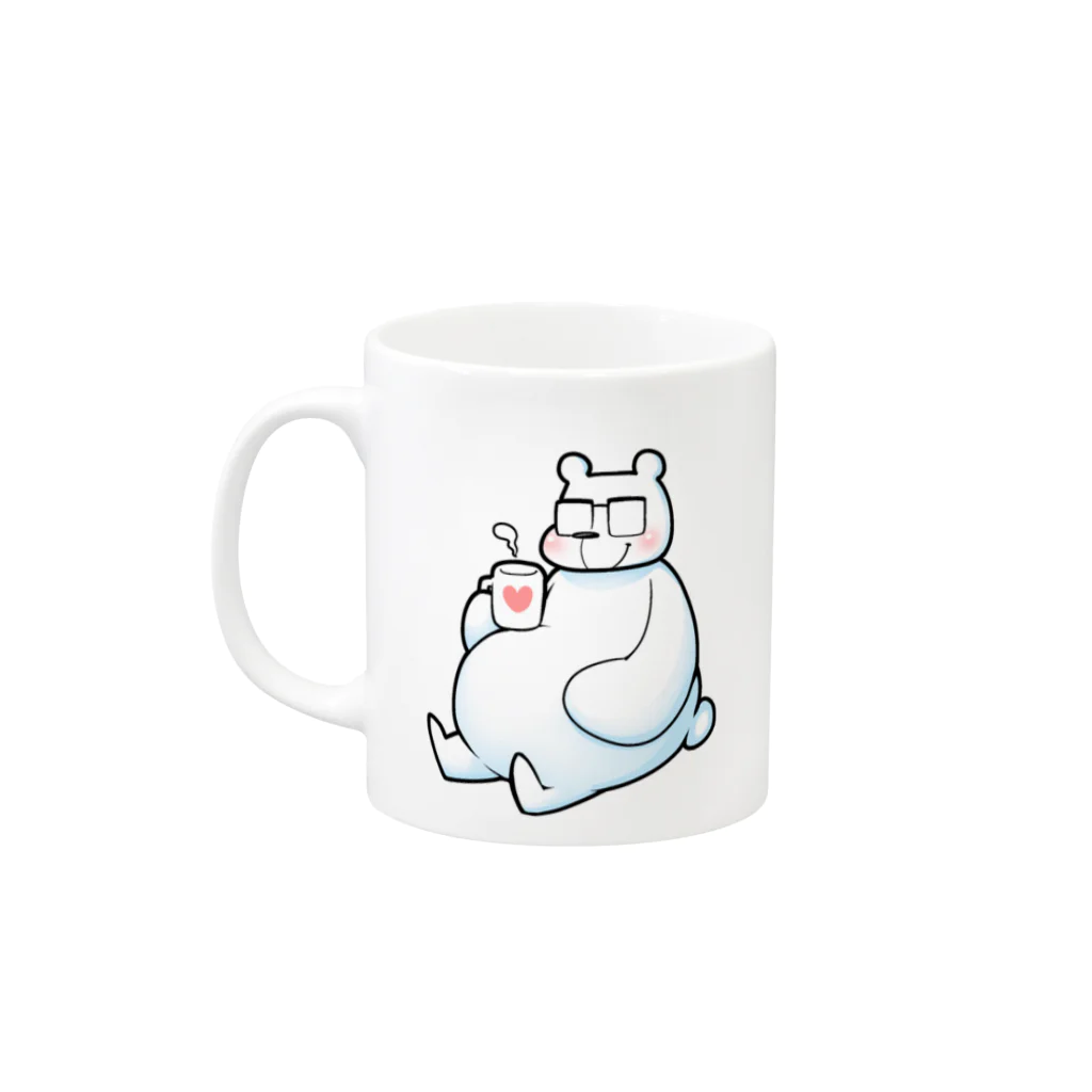 も～のしろくまのお父さんほっとひと息マグカップ Mug :left side of the handle