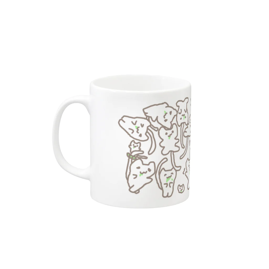 NYACHA&BOOCHAのにゃーちゃ、いっぱいにゃ Mug :left side of the handle