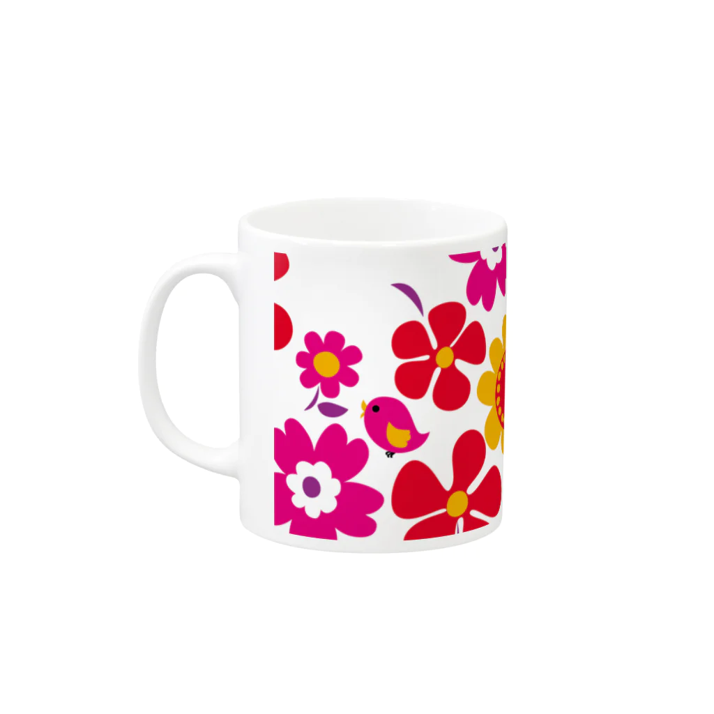 dandyism-neco.com goodsの大きな花柄マグカップ Mug :left side of the handle