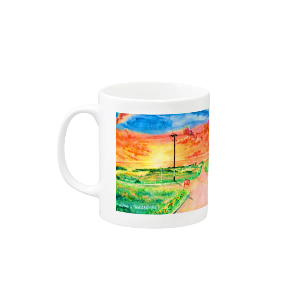 Miluteartの島の夕日 Mug :left side of the handle