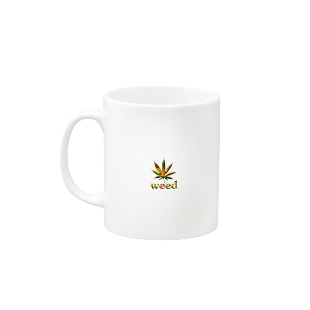 PlantyのレインボーWeedマグカップ/ティーカップ/大麻/マリファナ Mug :left side of the handle