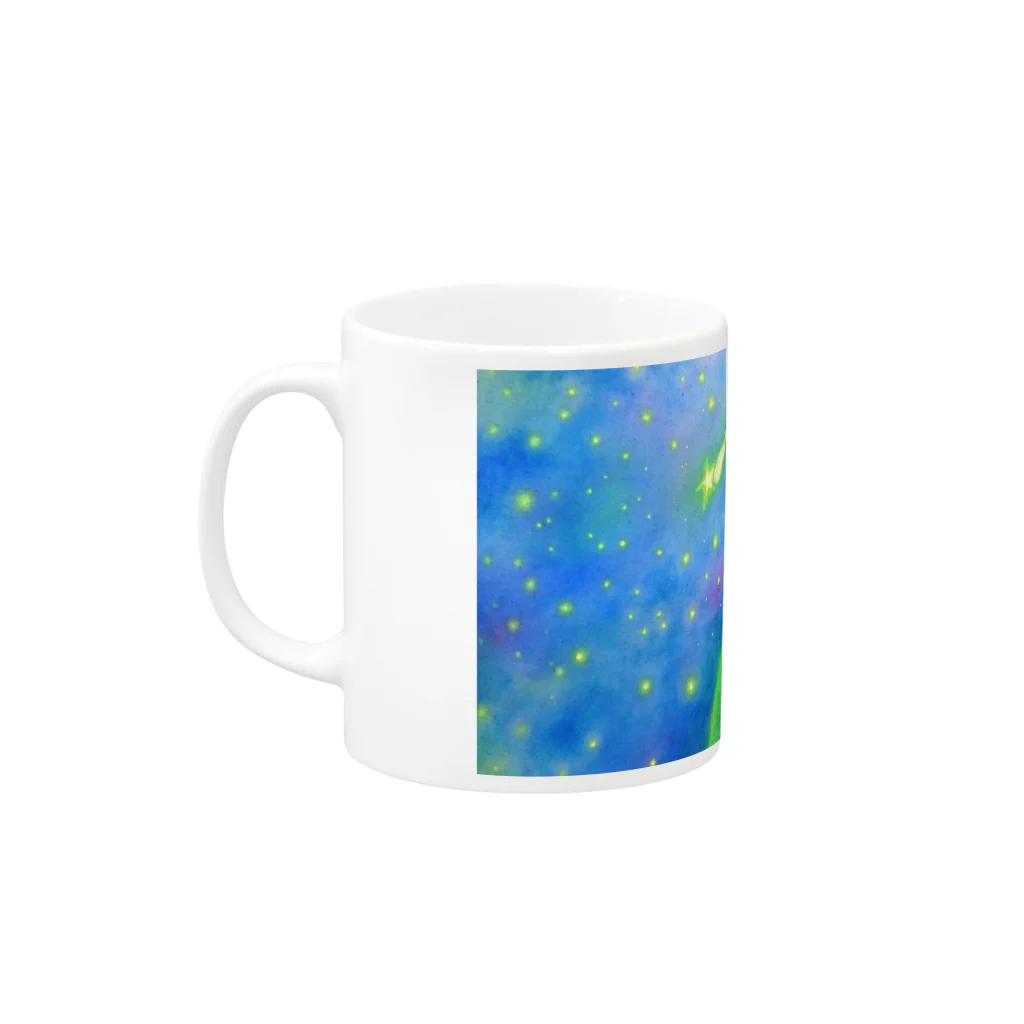 erin＠SUZURI店の「星に願いを」 Mug :left side of the handle