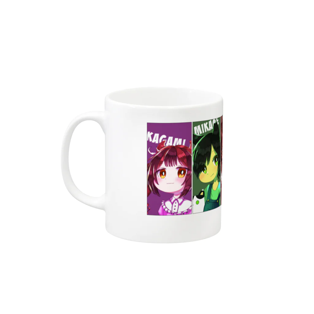響雷レオふぃしゃるグッズしょっぷのシックス・ニャンズ　にんげんになるの。 Mug :left side of the handle