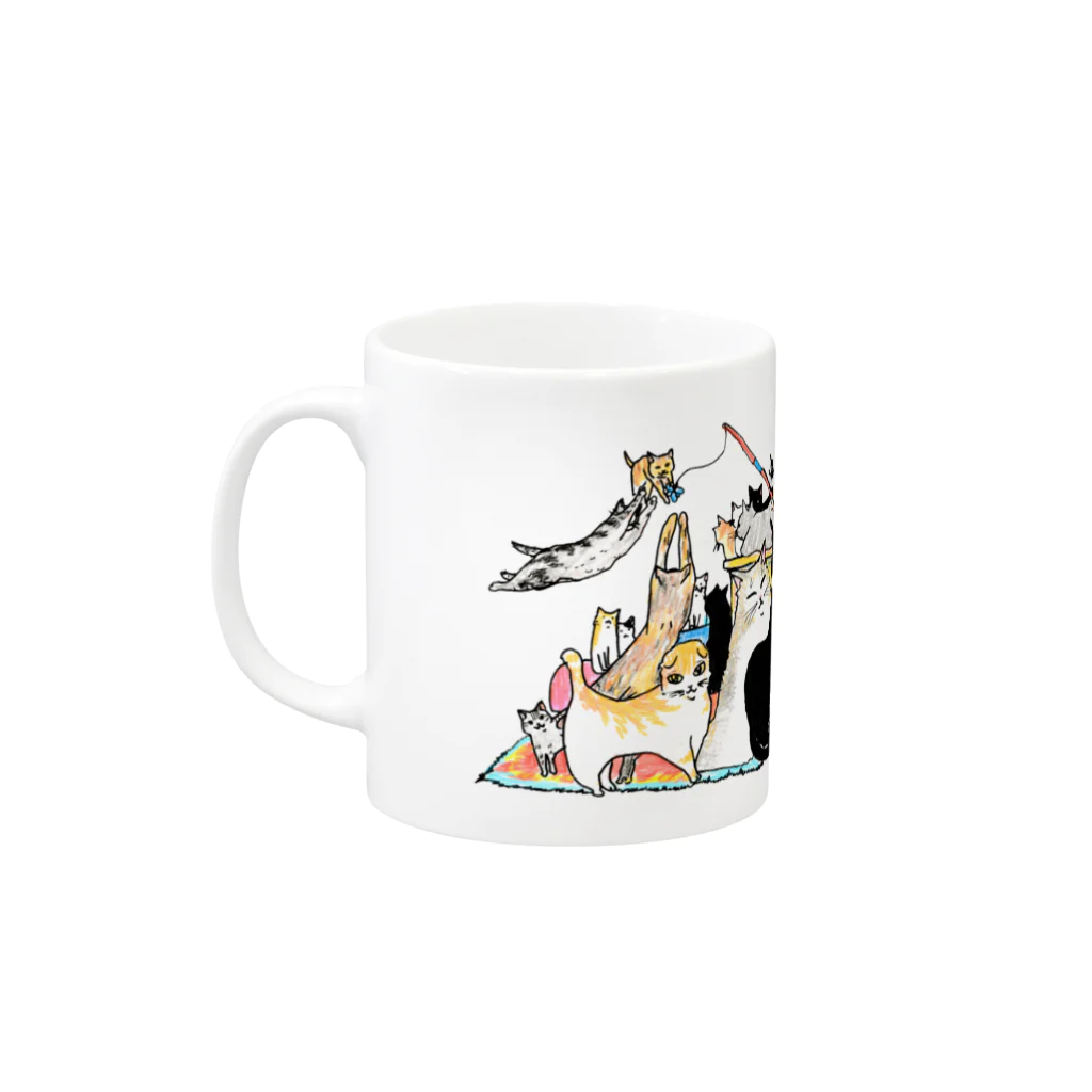 猫竹（nekotake)のねこ大集合-猫竹 Mug :left side of the handle