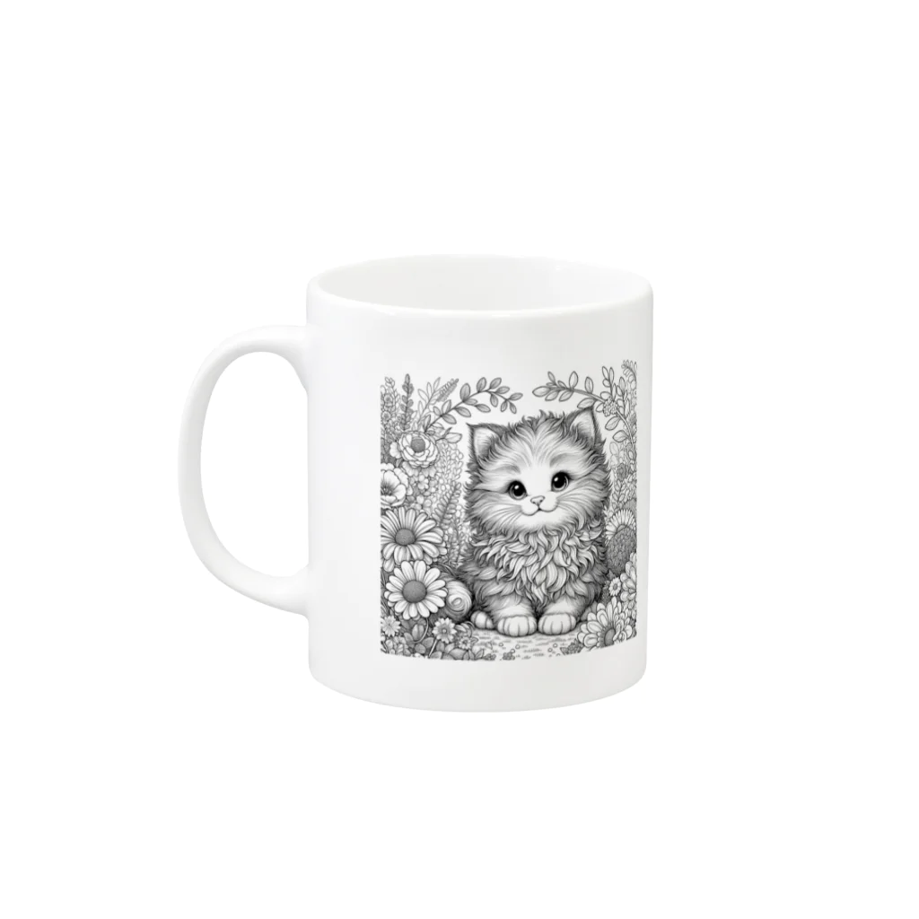 cocoalmondのねこのマグカップ Mug :left side of the handle